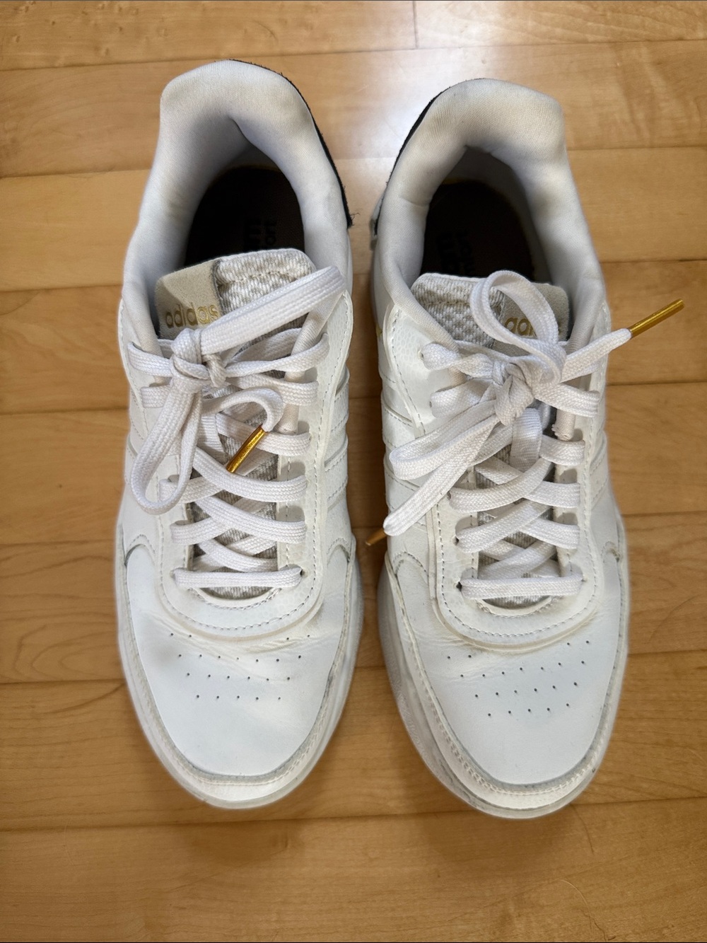 Adidas Women's White Court Sneakers | Classic Lace-Up | Size 6 (fits like 6.5)